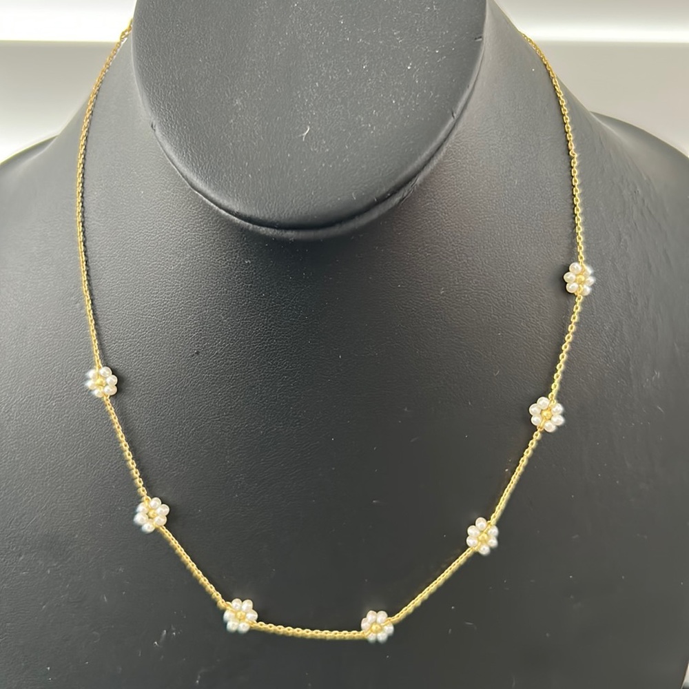 (78)Madewell NWOT Seed Bead Daisy Chain Necklace